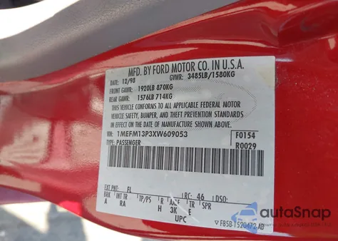 1999 Mercury Tracer Ls из США, поврежденный, VIN 1MEFM13P3XW609053